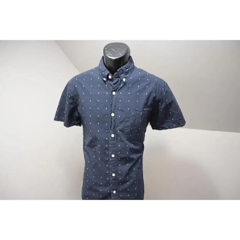 J Crew Mercantile Casual Dress‎ Shirt Anchors Button Up Mens Size Medium